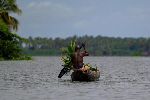 Pirogue sur la lagune